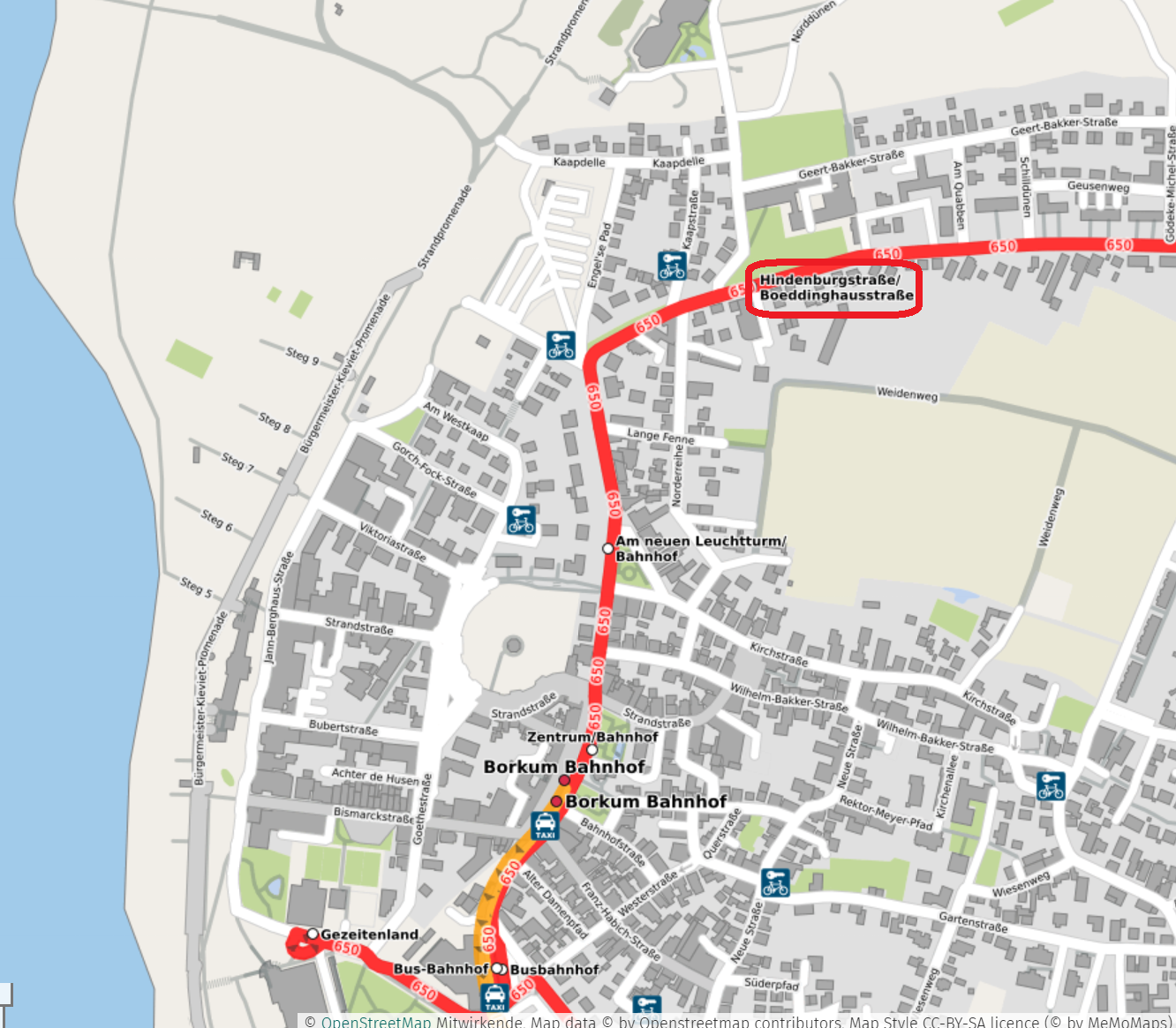 Lage der Ferienwohnung auf Borkum